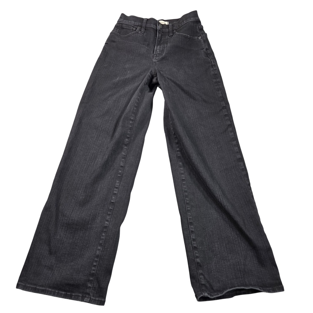 Madewell Perfect Vintage Wide-Leg Jeans Black 25 High Rise Denim Pants